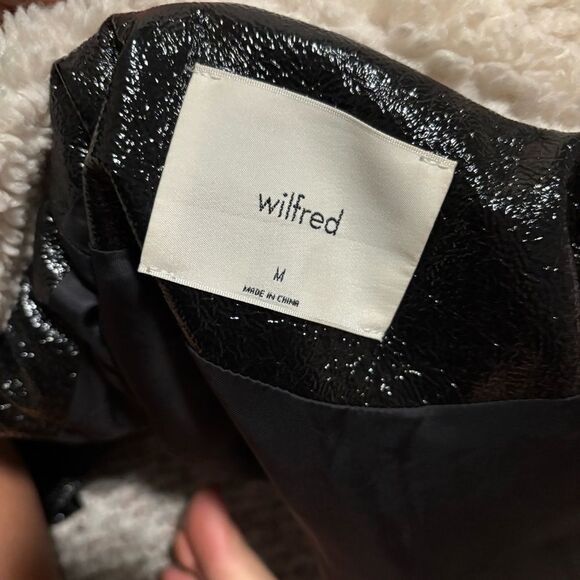 Aritzia Wilfred Tempest Jacket Sherpa Collar Black- Size Medium - Picture 9 of 13